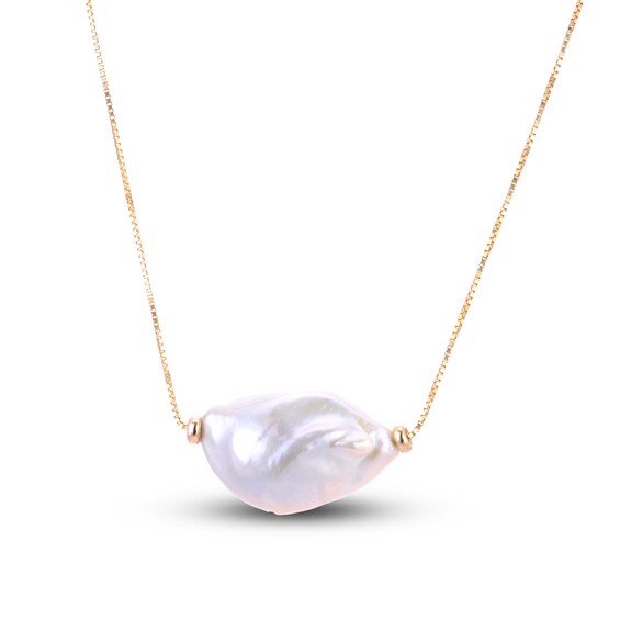 Jared The Galleria Of Jewelry Cultured Keshi Pearl Necklace 14K Yellow Gold 18