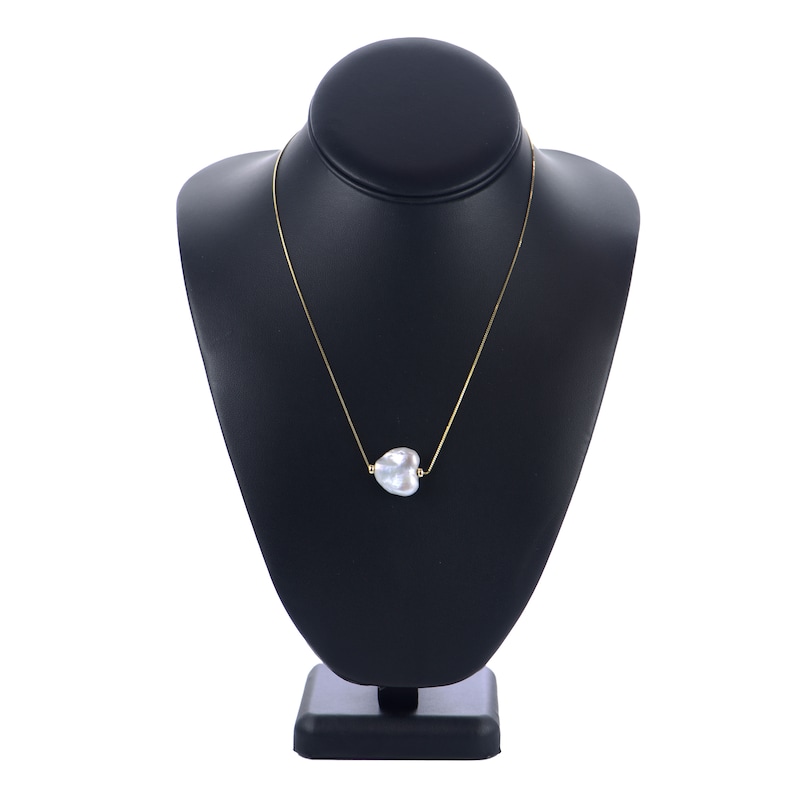 Main Image 2 of Keshi Cultured Pearl Necklace 14K Yellow Gold 18"