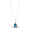 Thumbnail Image 1 of Natural Topaz Necklace Diamond Accents 10K Yellow Gold