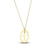 Thumbnail Image 2 of Cutout Circle Cross Necklace 14K Yellow Gold 16"