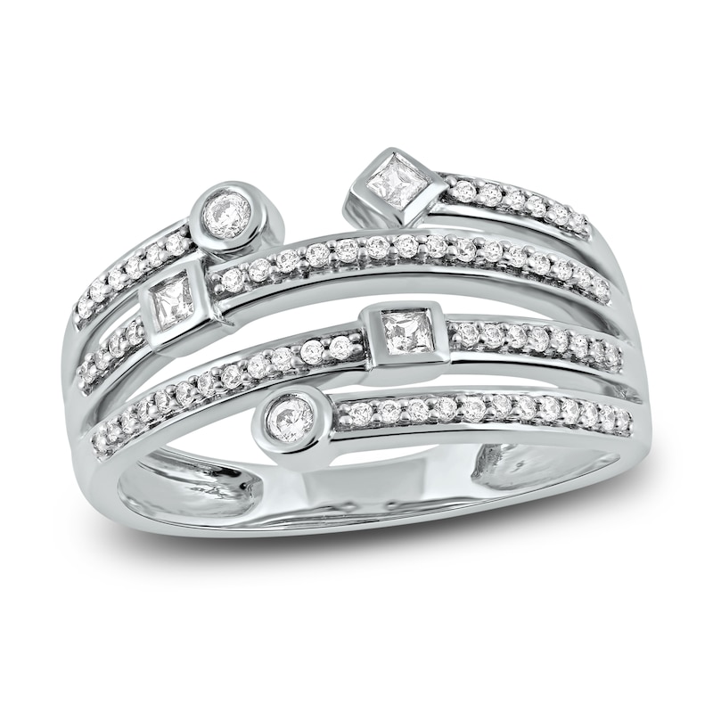 Main Image 1 of Diamond Stackable Ring 1/4 ct tw Round/Princess 14K White Gold
