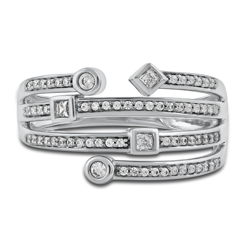 Main Image 2 of Diamond Stackable Ring 1/4 ct tw Round/Princess 14K White Gold