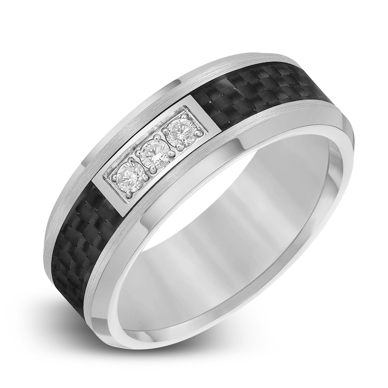 Main Image 2 of Diamond Wedding Band 1/6 ct tw Round Gray Tungsten