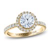 Vera Wang WISH Diamond Engagement Ring 2 ct tw Round/Princess 18K Yellow Gold