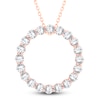 Thumbnail Image 1 of Diamond Circle Pendant Necklace 5 ct tw Round 14K Rose Gold 18"