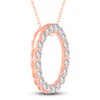 Thumbnail Image 2 of Diamond Circle Pendant Necklace 5 ct tw Round 14K Rose Gold 18"