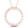Thumbnail Image 3 of Diamond Circle Pendant Necklace 5 ct tw Round 14K Rose Gold 18"