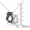 Thumbnail Image 3 of Black Diamond Owl Diamond Accents Necklace Sterling Silver 18"