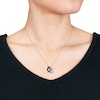 Thumbnail Image 4 of Black Diamond Owl Diamond Accents Necklace Sterling Silver 18"