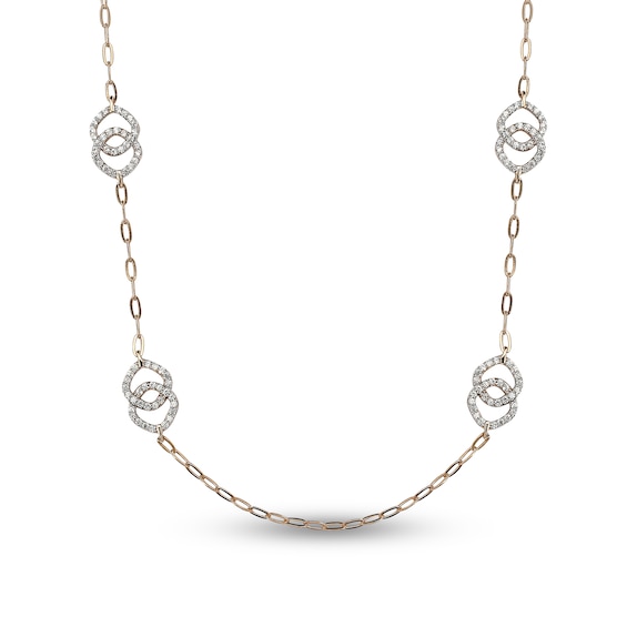 Jared The Galleria Of Jewelry Natural White Zircon Necklace 14K Yellow Gold 18