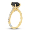 Thumbnail Image 1 of Pnina Tornai Black & White Diamond Engagement Ring 3-3/4 ct tw Pear/Round 14K Yellow Gold