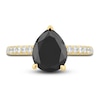 Thumbnail Image 2 of Pnina Tornai Black & White Diamond Engagement Ring 3-3/4 ct tw Pear/Round 14K Yellow Gold