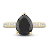 Thumbnail Image 3 of Pnina Tornai Black & White Diamond Engagement Ring 3-3/4 ct tw Pear/Round 14K Yellow Gold