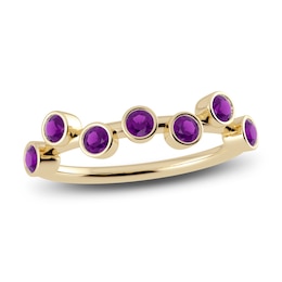 Juliette Maison Natural Amethyst Ring 10K Yellow Gold