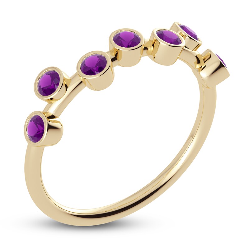 Juliette Maison Natural Amethyst Ring 10K Yellow Gold