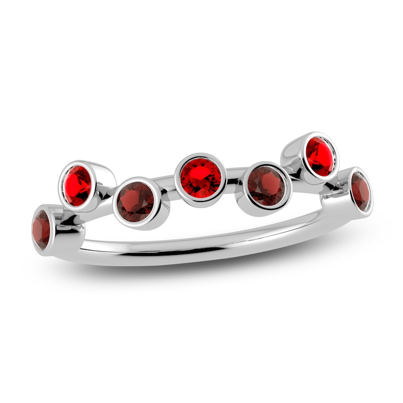 Juliette Maison Natural Ruby & Natural Garnet Ring 10K White Gold