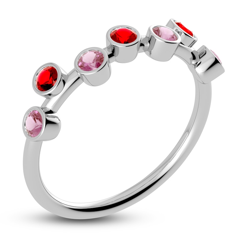 Juliette Maison Natural Ruby & Natural Pink Tourmaline Ring 10K White Gold