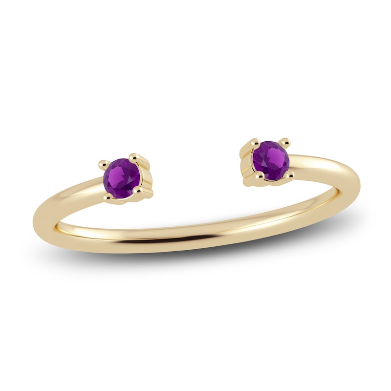 Main Image 1 of Juliette Maison Natural Amethyst Cuff Ring 10K Yellow Gold