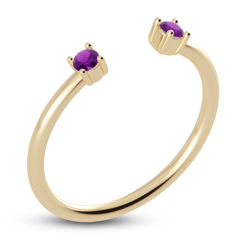 Main Image 2 of Juliette Maison Natural Amethyst Cuff Ring 10K Yellow Gold