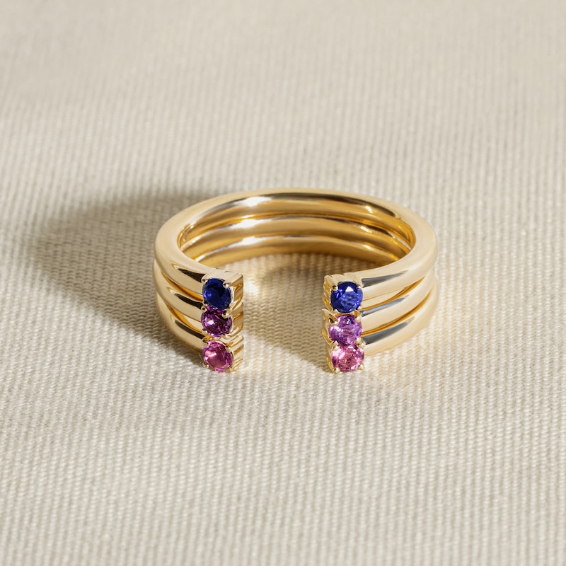 Main Image 4 of Juliette Maison Natural Amethyst Cuff Ring 10K Yellow Gold