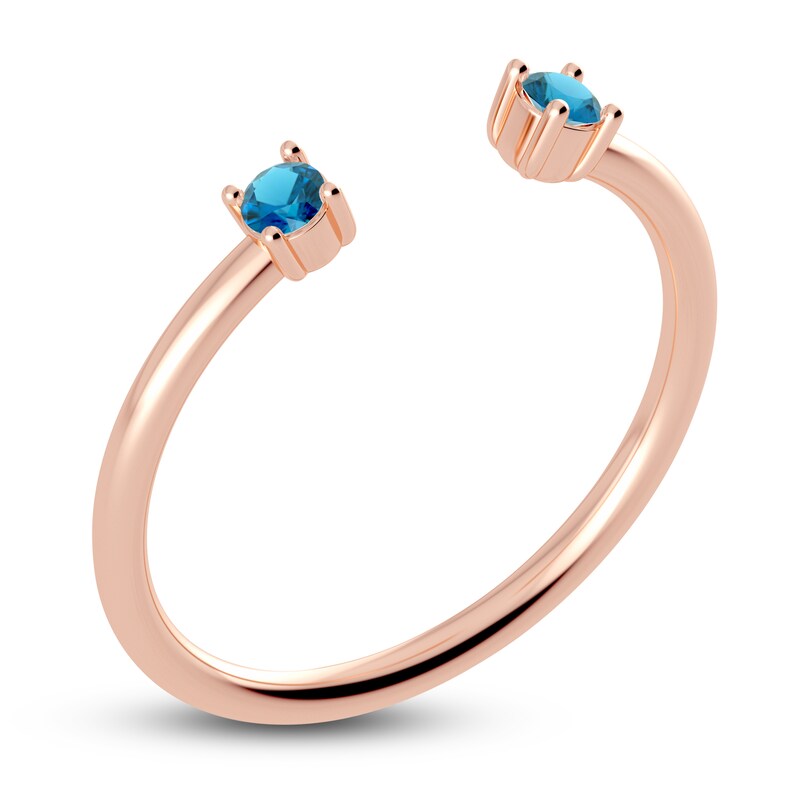 Main Image 2 of Juliette Maison Natural Blue Zircon Cuff Ring 10K Rose Gold