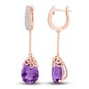 Thumbnail Image 0 of Natural Amethyst Earrings 1/6 ct tw Diamonds 14K Rose Gold