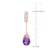 Natural Amethyst Earrings 1/6 ct tw Diamonds 14K Rose Gold