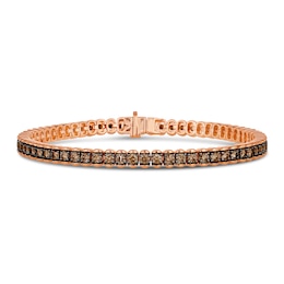 Le Vian Diamond Bracelet 3-5/8 ct tw Round 14K Strawberry Gold 7.25&quot;