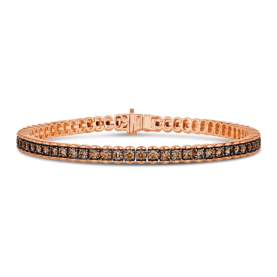 Le Vian Diamond Bracelet 3-5/8 ct tw Round 14K Strawberry Gold 7.25