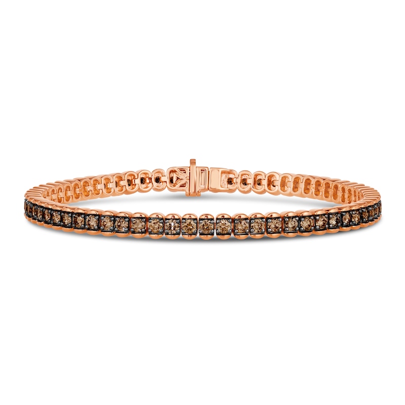 Main Image 1 of Le Vian Diamond Tennis Bracelet 3-5/8 ct tw Round 14K Strawberry Gold 7.25"