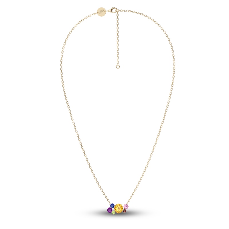 Juliette Maison Natural Multi-Gemstone Pendant Necklace 10K Yellow Gold 18"