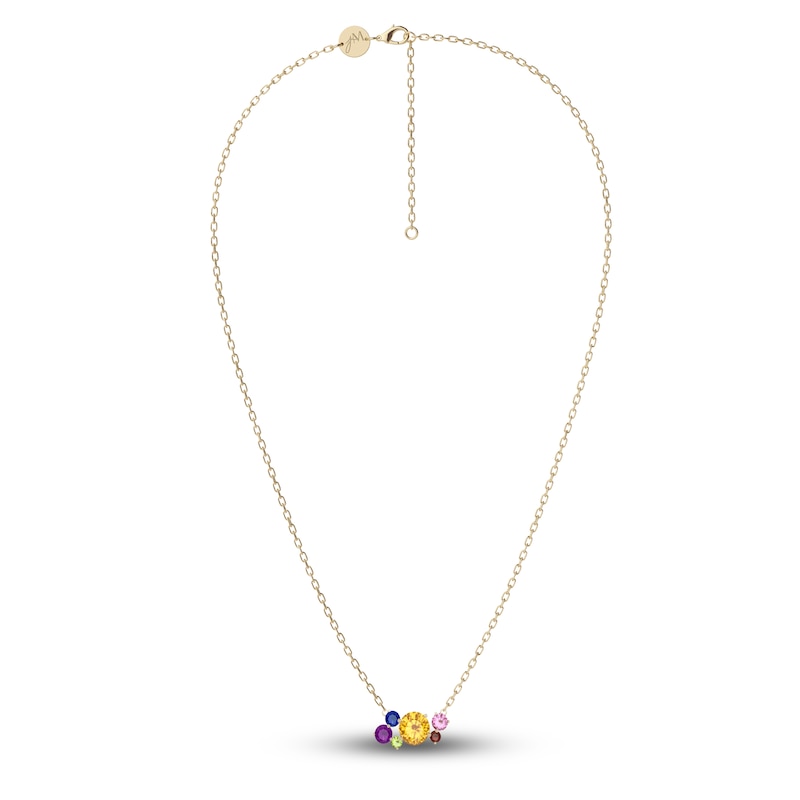 Main Image 2 of Juliette Maison Natural Multi-Gemstone Pendant Necklace 10K Yellow Gold 18"
