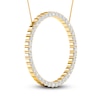 Thumbnail Image 2 of Lab-Grown Diamond Circle Necklace 2 ct tw Round 14K Yellow Gold 18"