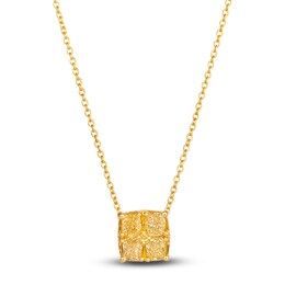 Le Vian Sunny Yellow Diamond Pendant Necklace 7/8 ct tw Diamonds Round 14K Honey Gold 19&quot;