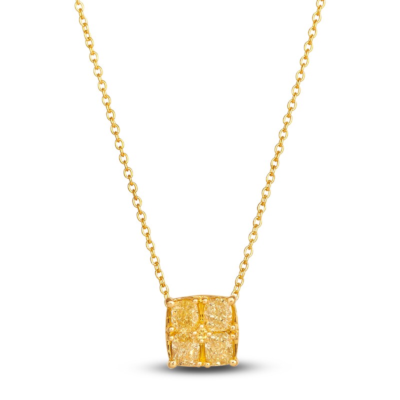 Main Image 1 of Le Vian Sunny Yellow Diamond Pendant Necklace 7/8 ct tw Diamonds Round 14K Honey Gold 19&quot;