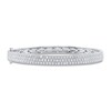 Shy Creation Diamond Pave Bangle Bracelet 2-1/5 ct tw Round 14K White Gold SC55010777V2ZS