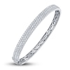 Shy Creation Diamond Pave Bangle Bracelet 2-1/5 ct tw Round 14K White Gold SC55010777V2ZS
