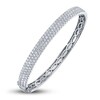 Thumbnail Image 1 of Shy Creation Diamond Pave Bangle Bracelet 2-1/5 ct tw Round 14K White Gold SC55010777V2ZS