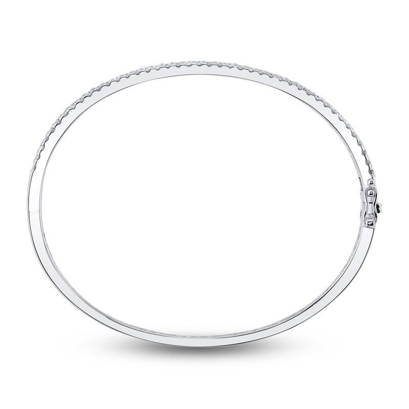 Shy Creation Diamond Pave Bangle Bracelet 2-1/5 ct tw Round 14K White Gold SC55010777V2ZS