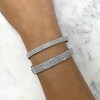 Shy Creation Diamond Pave Bangle Bracelet 2-1/5 ct tw Round 14K White Gold SC55010777V2ZS