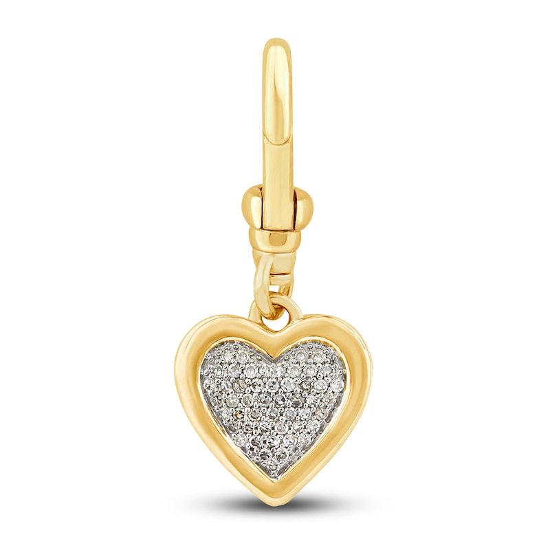 Charm'd by Lulu Frost Diamond Heart of Hearts Charm 1/10 ct tw Round 10K Yellow Gold