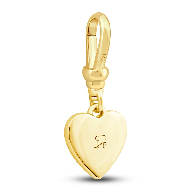 Charm'd by Lulu Frost Diamond Heart of Hearts Charm 1/10 ct tw Round 10K Yellow Gold