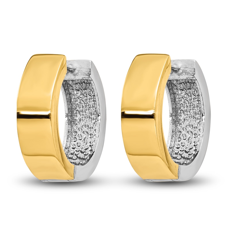 Main Image 2 of Hinged Hoop Earrings 14K Two-Tone Gold 11mm