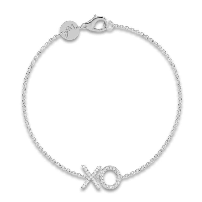 Main Image 1 of Juliette Maison Diamond Station Name Bracelet 1/4 ct tw Round 10K White Gold