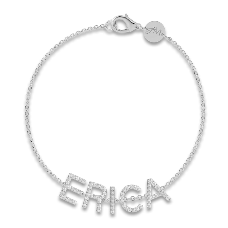 Main Image 1 of Juliette Maison Diamond Station Name Bracelet 3/4 ct tw Round 10K White Gold