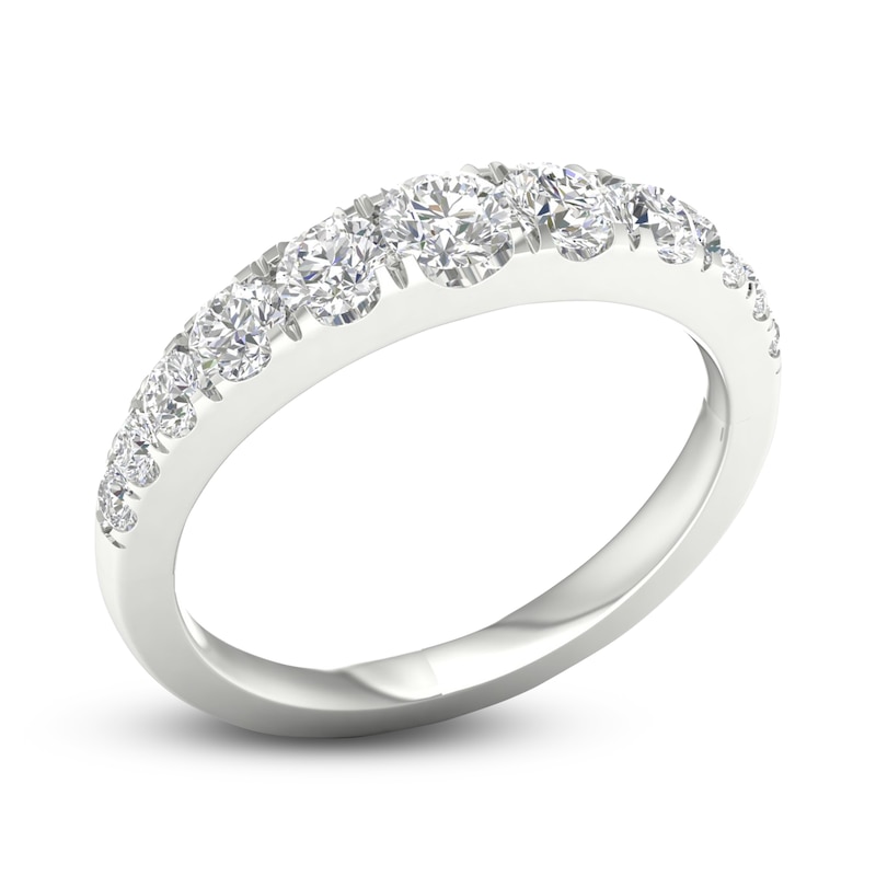 Main Image 2 of Graduated Diamond Anniversary Band 1 ct tw Round 14K White Gold