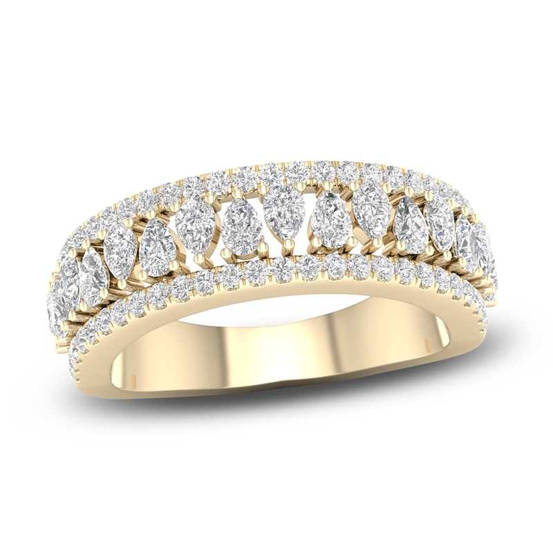 Main Image 1 of Diamond Anniversary Band 1 ct tw Pear/Round 14K Yellow Gold