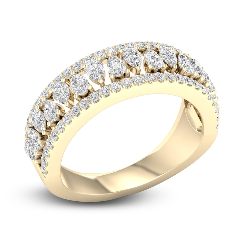 Main Image 2 of Diamond Anniversary Band 1 ct tw Pear/Round 14K Yellow Gold