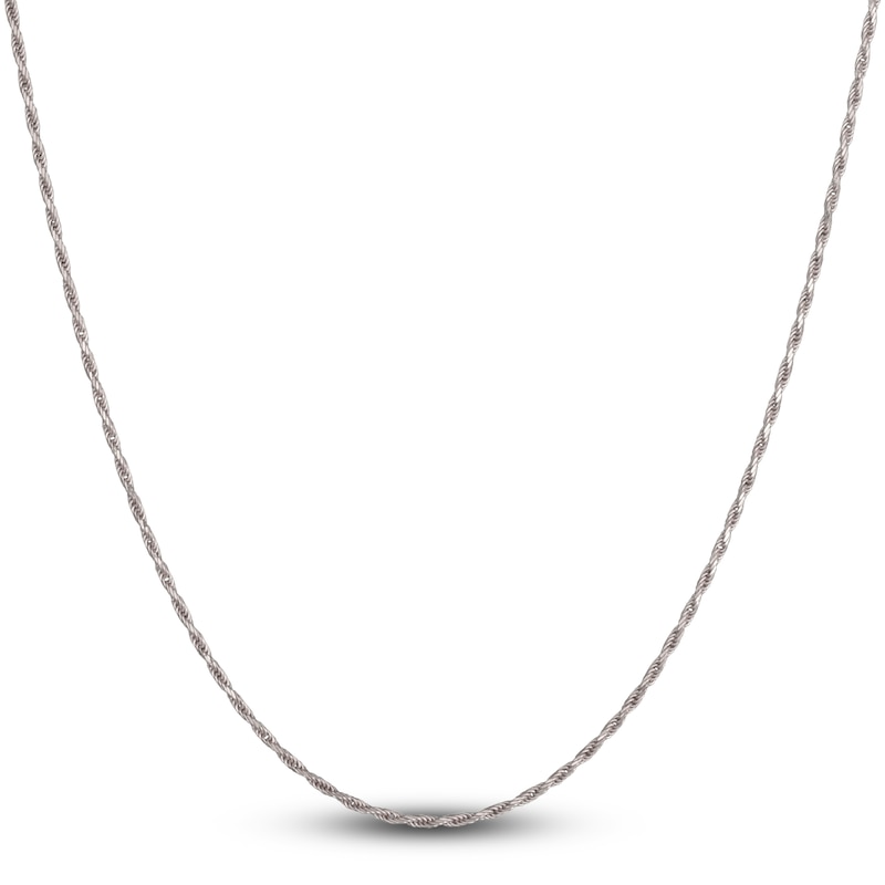 Main Image 2 of Diamond-Cut Solid Rope Necklace 14K White Gold 18" 1.18mm