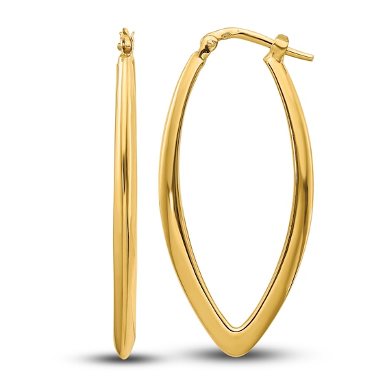 Jared The Galleria Of Jewelry Fancy Hoop Earrings 14K Yellow Gold